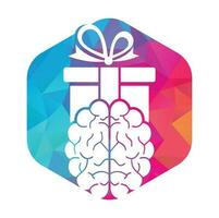 Gift Brain Logo Icon Design. vector