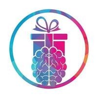 Gift Brain Logo Icon Design. vector