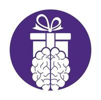 Gift Brain Logo Icon Design. vector