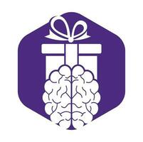 Gift Brain Logo Icon Design. vector