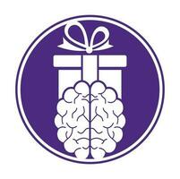 regalo cerebro logo icono diseño. vector