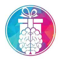 Gift Brain Logo Icon Design. vector