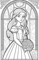 princess coloring page for adults simple cute Generative Art photo