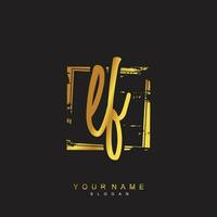 Initial LF Monogram with Grunge Template Design vector