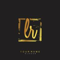 Initial LR Monogram with Grunge Template Design vector