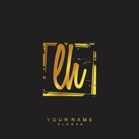 Initial LH Monogram with Grunge Template Design vector