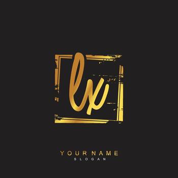 Initial LX Monogram with Grunge Template Design vector