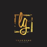 Initial LG Monogram with Grunge Template Design vector