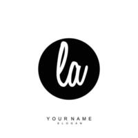 Initial LA Monogram with Grunge Template Design vector