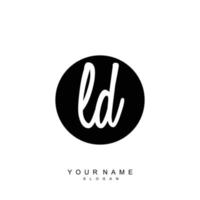 Initial LD Monogram with Grunge Template Design vector