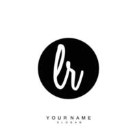 Initial LR Monogram with Grunge Template Design vector