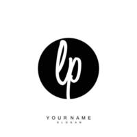 Initial LP Monogram with Grunge Template Design vector