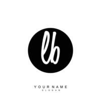 Initial LB Monogram with Grunge Template Design vector