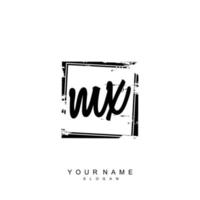 Initial MX Monogram with Grunge Template Design vector