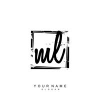 Initial ML Monogram with Grunge Template Design vector