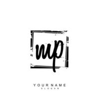 Initial MP Monogram with Grunge Template Design vector