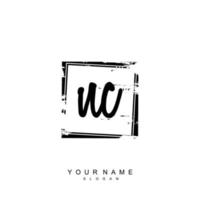 Initial NC Monogram with Grunge Template Design vector
