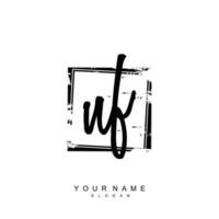 Initial NF Monogram with Grunge Template Design vector