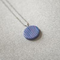 photo of polymer clay necklace handmade blue and violet with metal components