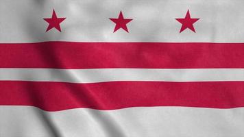 District of Columbia flag waving in the wind. 3d illustration photo