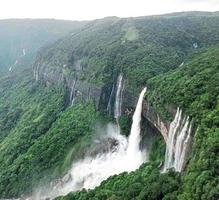 waterfalls in a hill photo