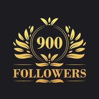 900 Followers celebration design. Luxurious 900 Followers logo for social media followers vector