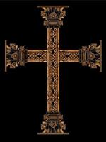 christian cross vector design with fancy ornament