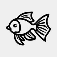 Black and white vector illustration of golden fish