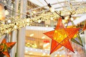 transparent star and lightbulb decoration photo