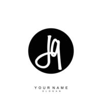 Initial JQ Monogram with Grunge Template Design vector