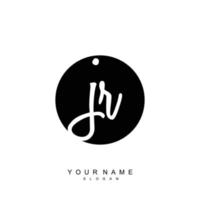 Initial JR Monogram with Grunge Template Design vector