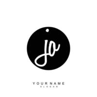 Initial JO Monogram with Grunge Template Design vector