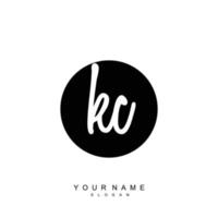 Initial KC Monogram with Grunge Template Design vector