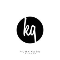 Initial KQ Monogram with Grunge Template Design vector