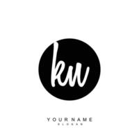 Initial KN Monogram with Grunge Template Design vector
