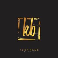 Initial KB Monogram with Grunge Template Design vector