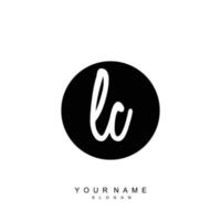 Initial LC Monogram with Grunge Template Design vector