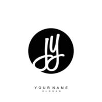 Initial JY Monogram with Grunge Template Design vector
