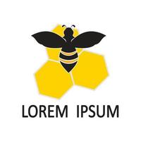 icono de diseño de ilustraciones de logotipo de abeja vector