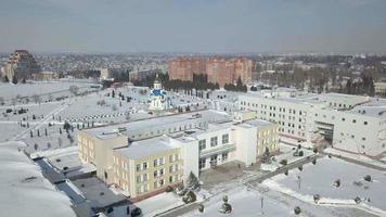 View from the height of the sleeping area of the city. Social housing video