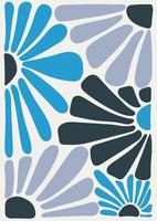 Abstract blossom print in naive art style vector