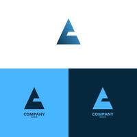 un sencillo y elegante letra un logo, en un hermosa ligero azul y oscuro azul degradado color. adecuado para fortalecimiento tu negocio identidad vector