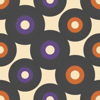 Seamless pattern with vinyl records in retro style vector