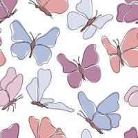 Seamless pattern with colorful flying butterflies vector