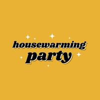 Housewarming party celebration welcome text icon banner template design vector