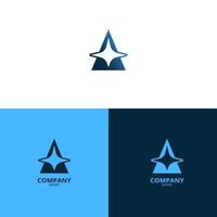 un letra logo con hermosa ligero azul y oscuro azul degradado color, cuales es sencillo y elegante. adecuado para fortalecimiento tu negocio identidad vector