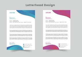 Professional Business Letterhead Design Template With Two Color Scheme A4 Size. Print Modern and Professional business style letterhead design template in A4 size. vector