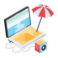 Trendy Online Vacation vector