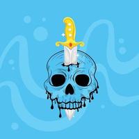 Trendy Stab Skull vector