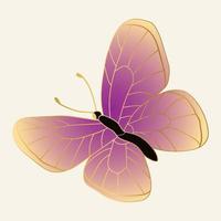 Beautiful sparkling Butterfly. Doodle line filled vector illustration.